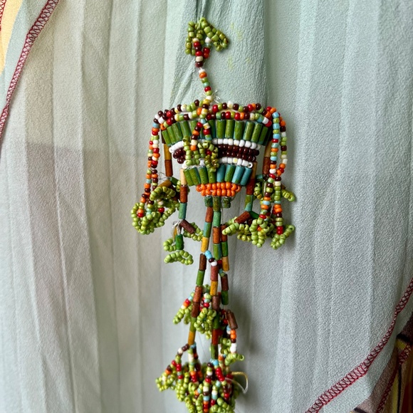 SOLD! Jean Paul Gaultier Femme Silk Halter Dress IT44 US10 Beaded Ties VTG Rare - Picture 4 of 16